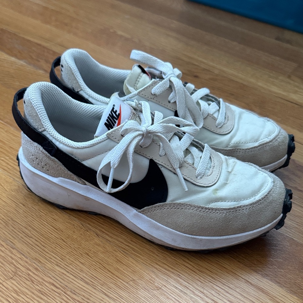 Nike Cream and Black Athletic Shoes